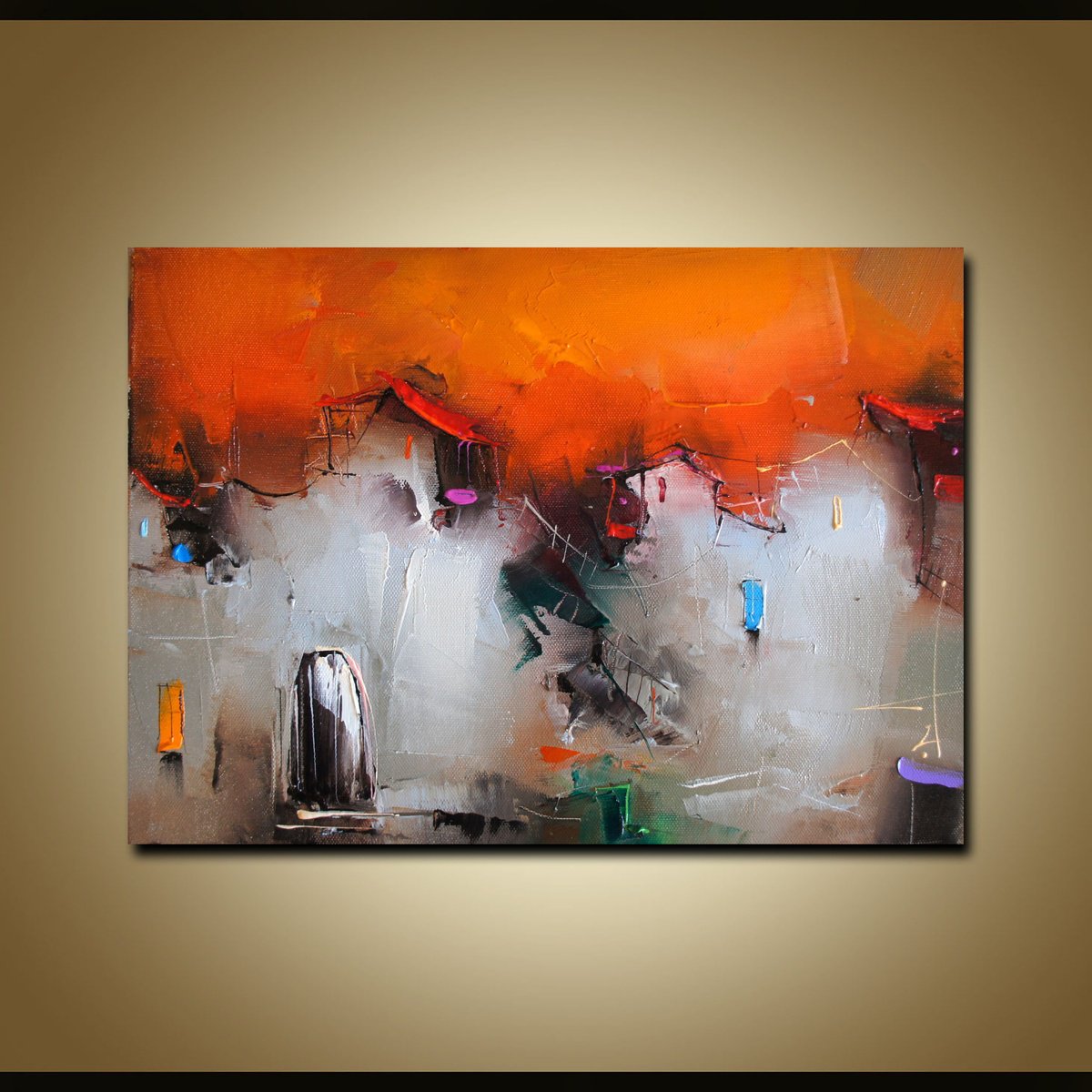 The Orange Moon By Stanislav Lazarov, 14 X 10, Artwork For Sale On Artfinder