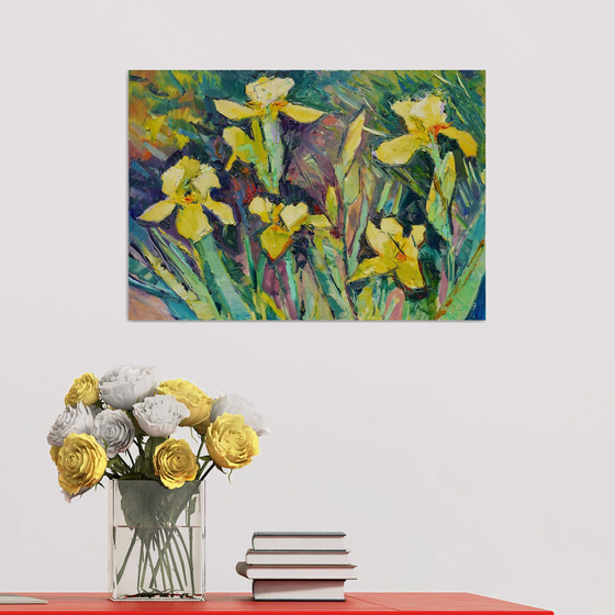Yellow irises (plein air), 2019 original painting