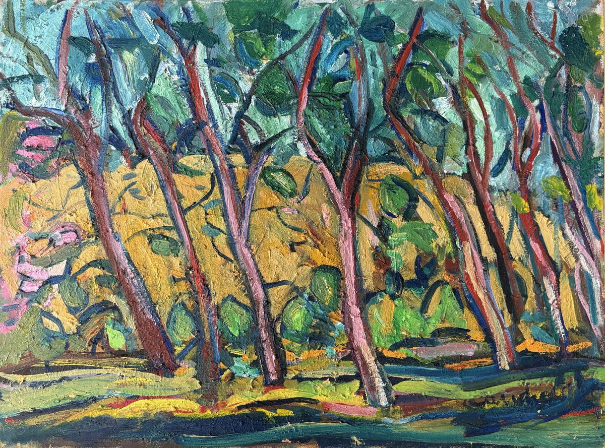 Impressionistic Landscape Oil Painting By Beatriz Candioti, 24 X 18, An Easy Day In The Country, Original Artwork