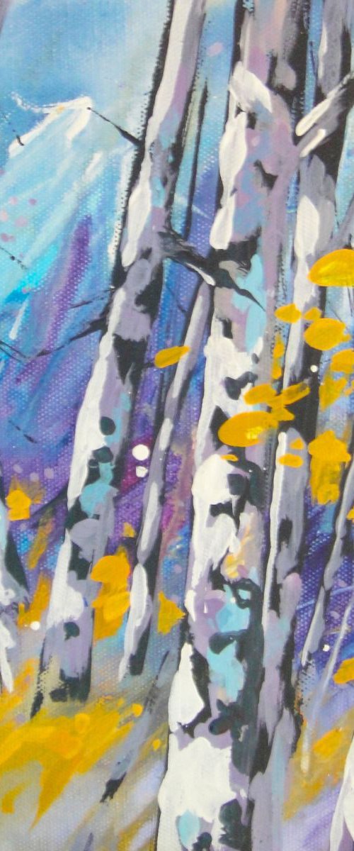 Birches Purple by louise baker