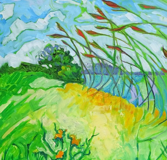 Reeds on the Norfolk Marshes - Coastal Landscape