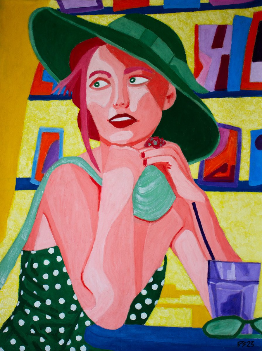 Woman and Green Hat by Randall Steinke