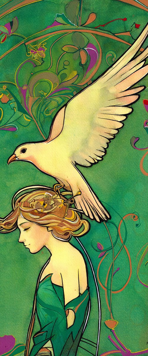 Girl with Bird by REME Jr.
