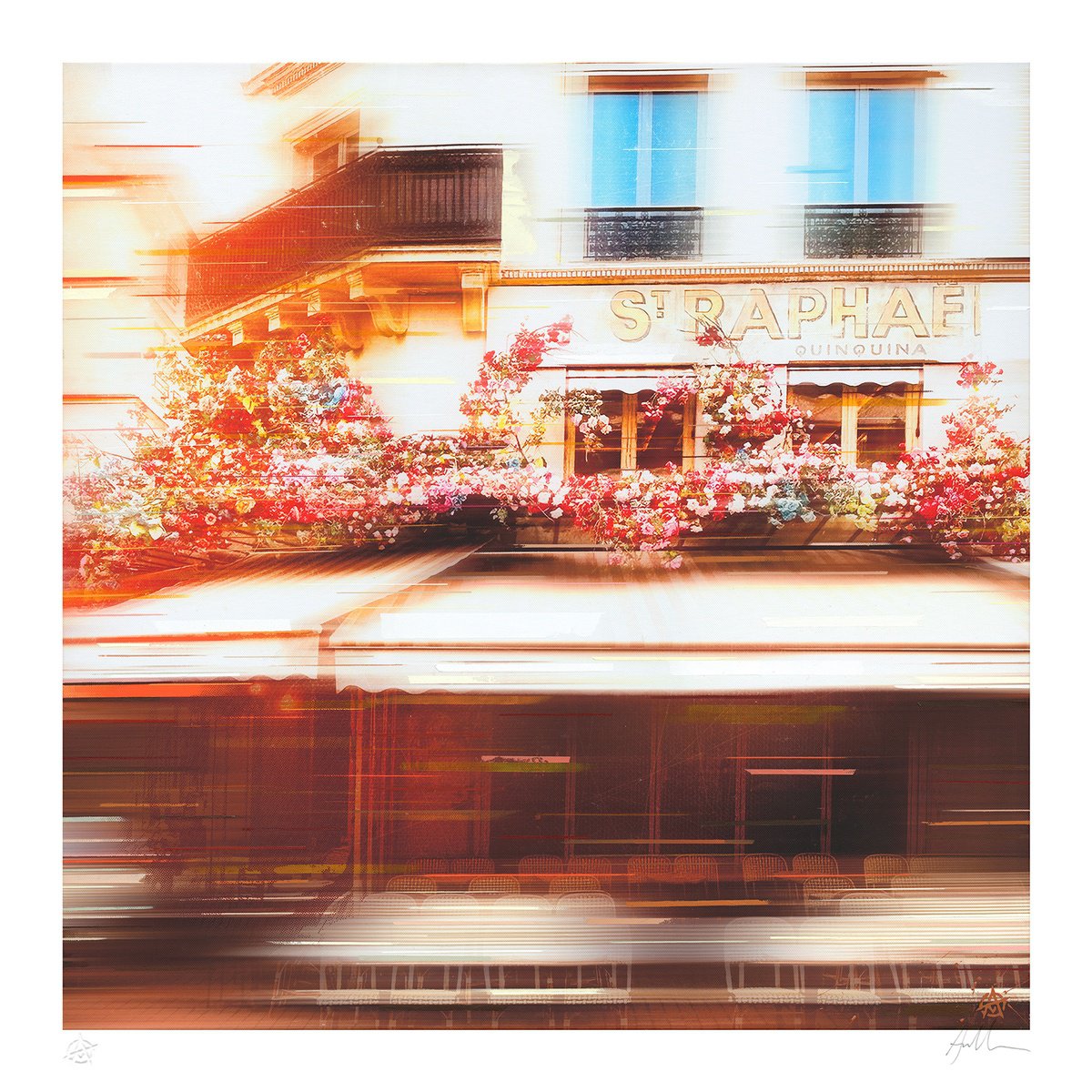 Photorealistic Cityscapes Giclee Print By Anil Mistry, 28 X 28, Le Bon Pi?cheur, Original Artwork