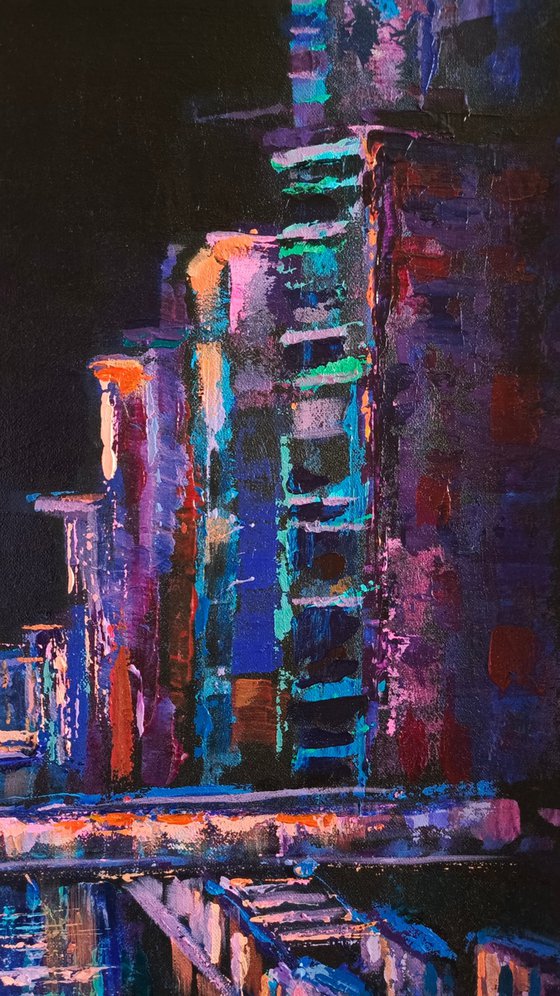 Night city lights