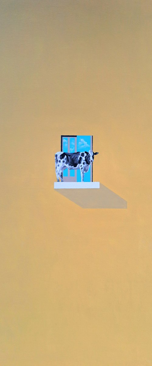 Cow on a Ledge by Lee Jenkinson