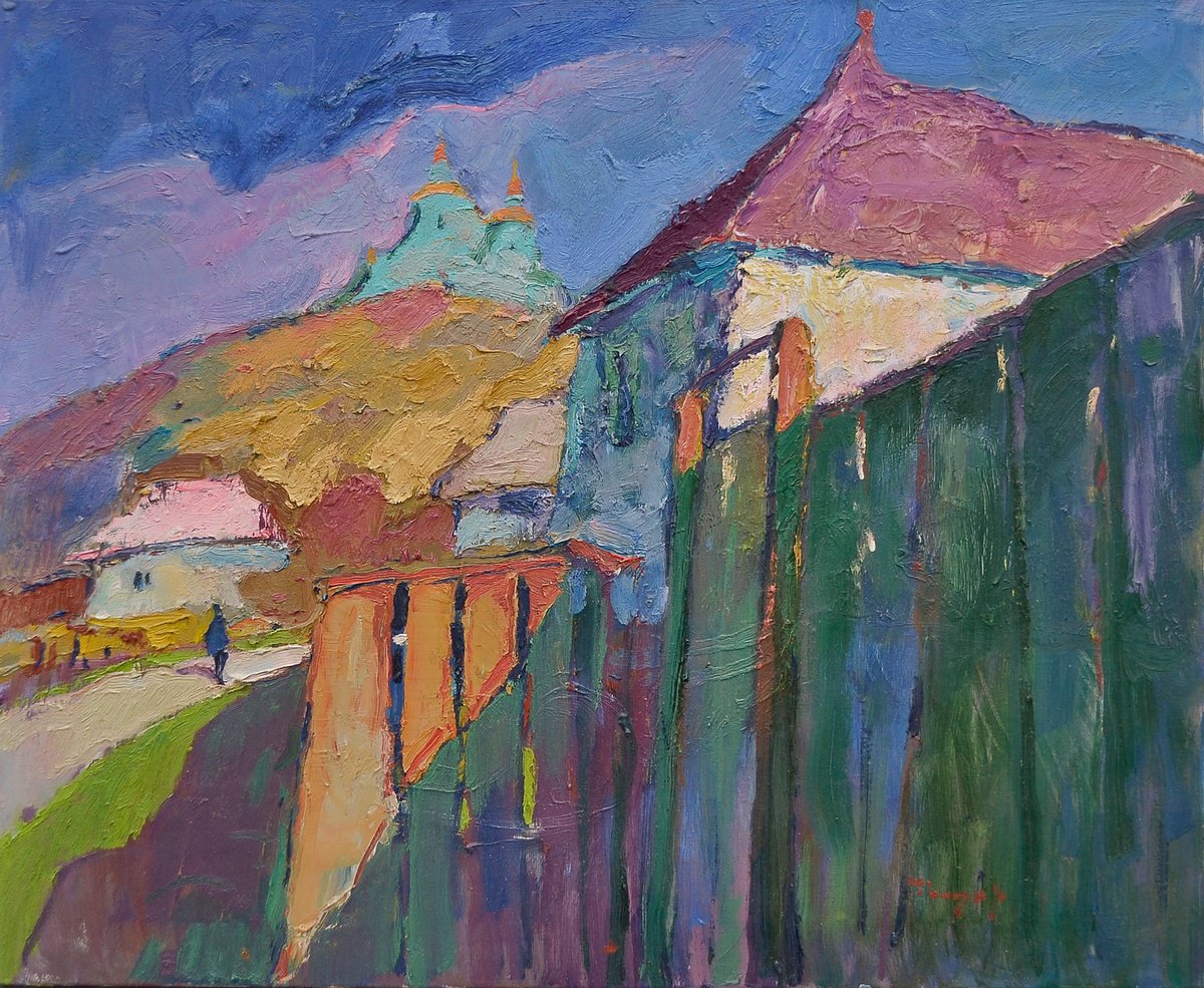 Impressionistic Landscape Oil Painting By Alexander Shandor, 30 X 26, Sumy Region. Putyvl, Original Artwork