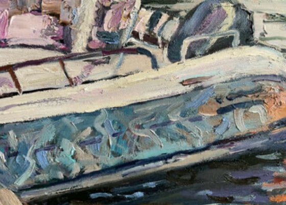 Walking under the bridge