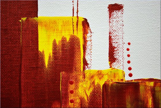 Colourful City - abstract acrylic painting Skyline painting canvas wall art rainbow colors