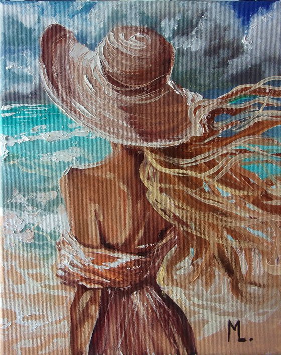 " WAITING FOR HOLIDAY IN HAT "