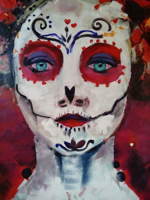 Painted mask by Marina Del Pozo