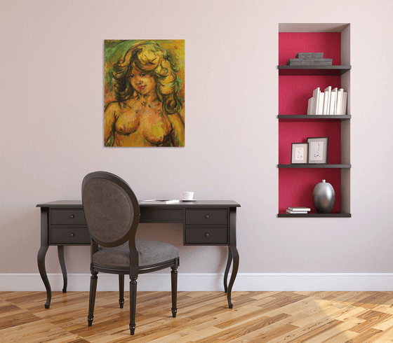 AWAKENING OF SPRING - original nude oil painting, erotic art