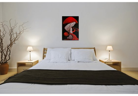 Lady in a red hat