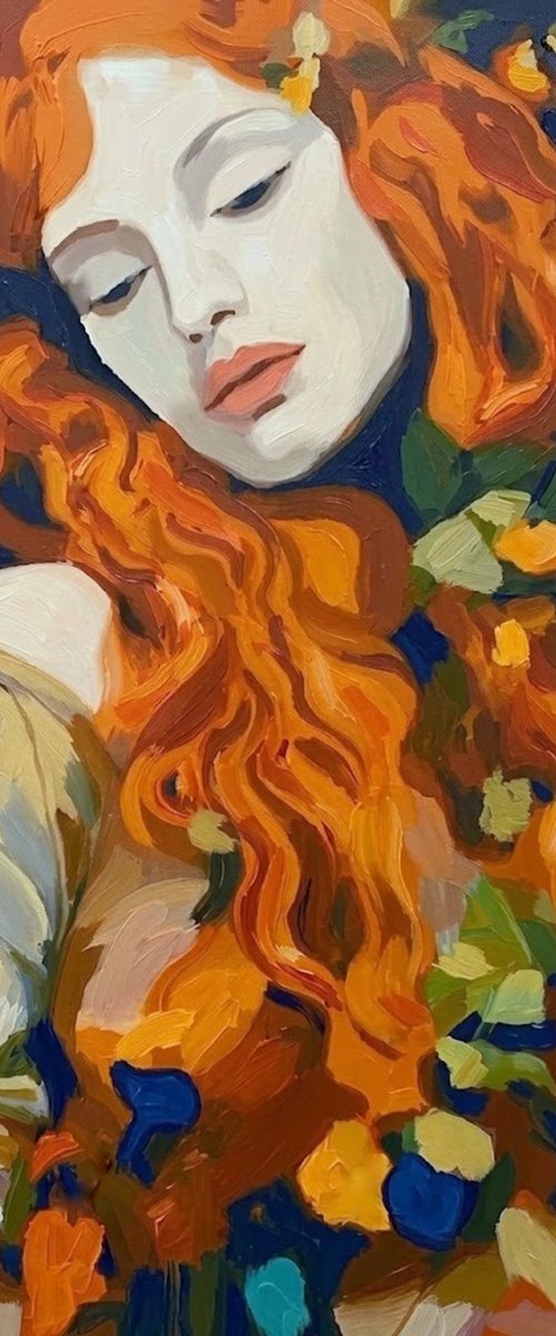 "Between Leaves & Earth" - Female Portrait by Helena Wierzbicki