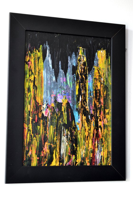 ABSTRACT CITY FRAMED FREE SHIPPING
