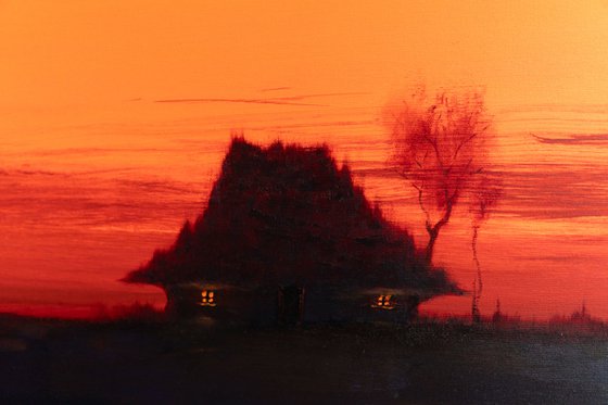 Evening orange sky