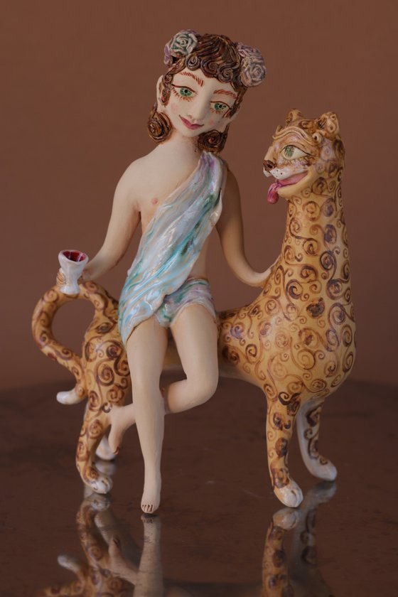 Young Dionysus on a leopard