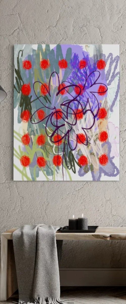 Red Bloom Abstract by Sasha Robinson