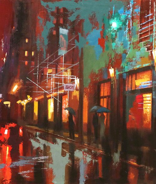 BROADWAY EVENING by Chin H Shin