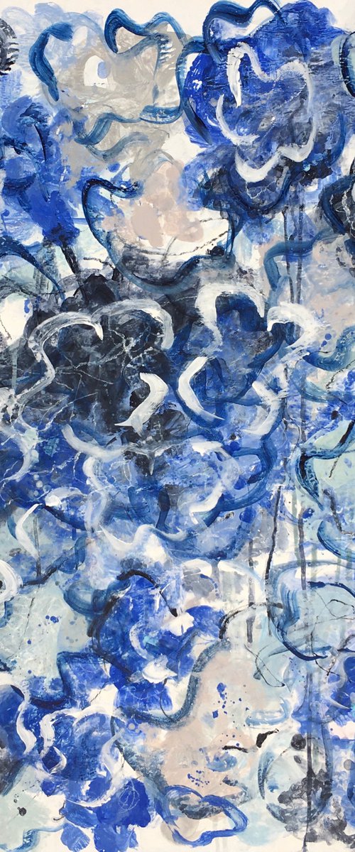 The Garden Party in Blue III by Angelika Millmaker