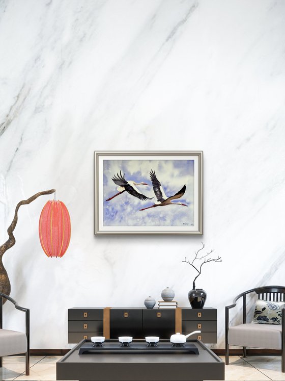 Strok Heron Wader Ardea Hern