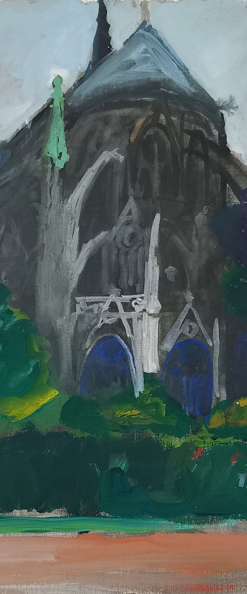 Notre Dame from the garden by Irina Seller