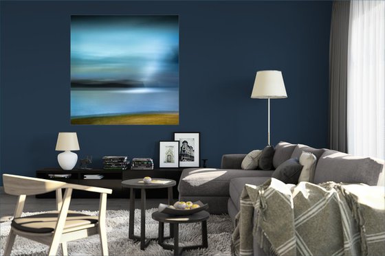 Light the Way  - Mustard and Blue on Canvas