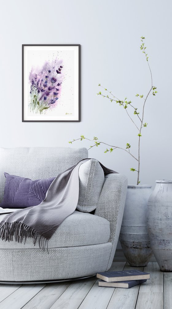 Lavender - wildflower (1 of 2) - Original Watercolor Painting