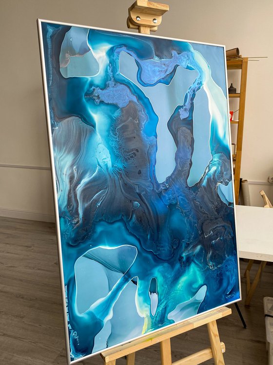 Ocean Fluid Abstract 70x100 cm