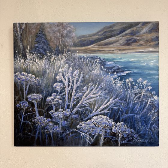 Winter flowers.Oil on canvas.