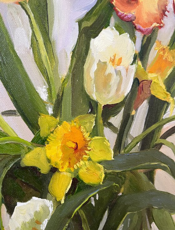 Still Life with Daffodils and Tulips