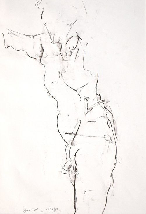 Study of a male Nude - Life Drawing No 462 by Ian McKay