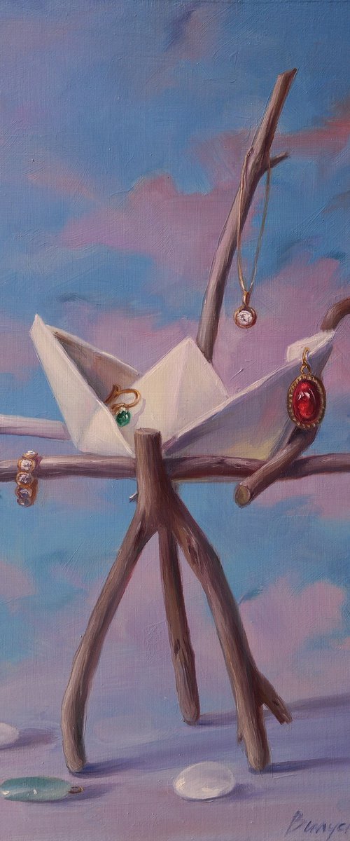 "Paper Crane of the Sea" by Lena Vylusk