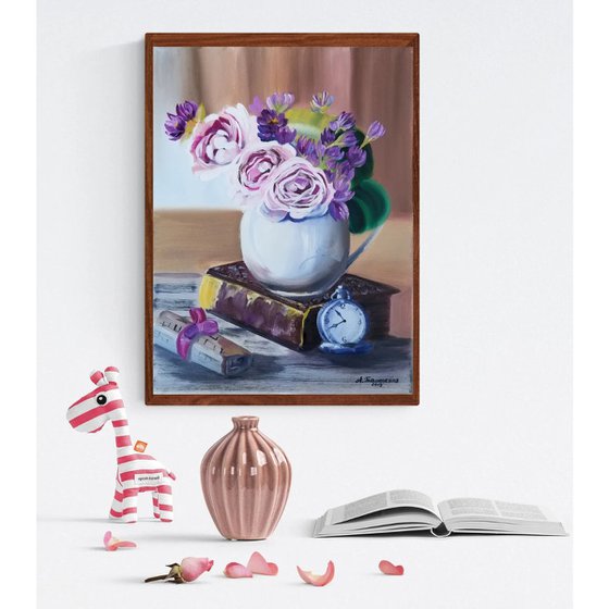 Purple Flowers in Vintage