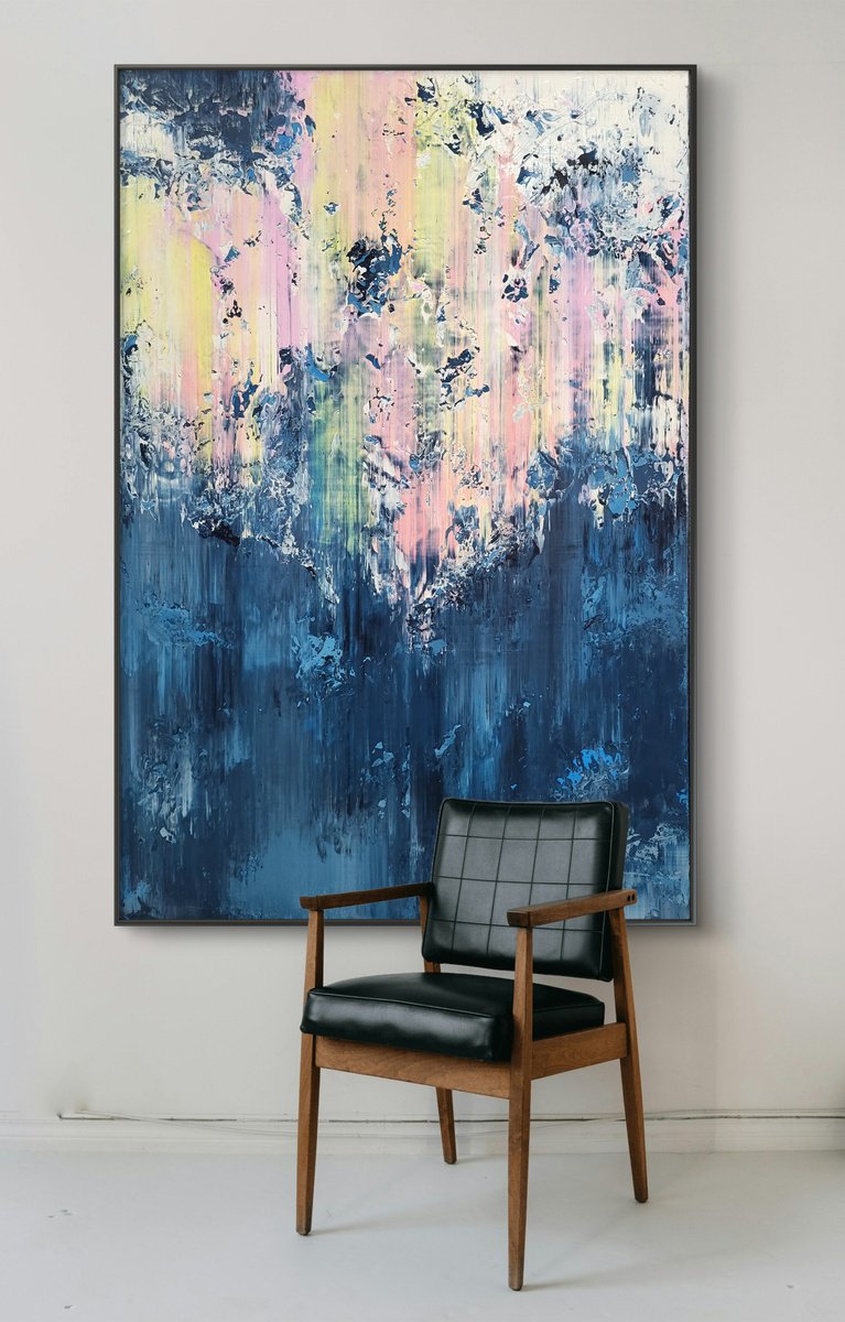 Abstract Acrylic Painting By Alex Senchenko, 39 X 59, Abstract 2439, Original Artwork