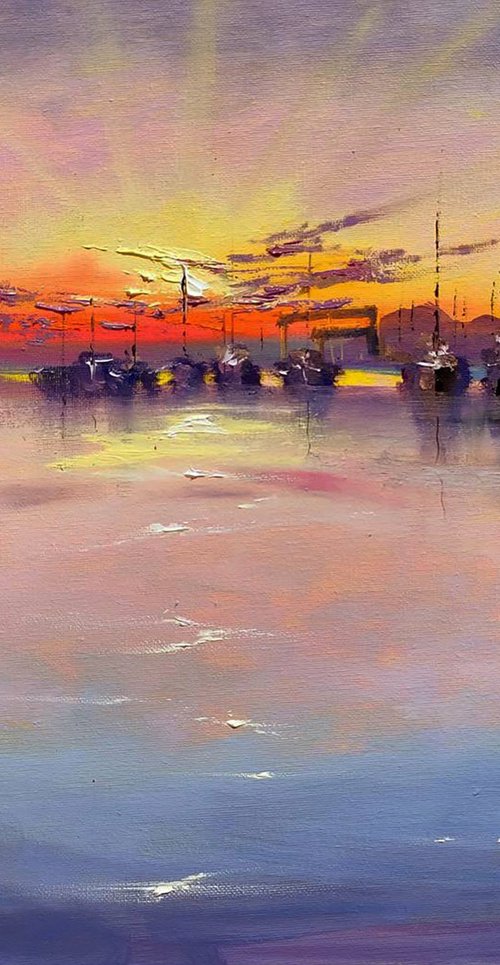 Sunset at the Pier by Elena Klimenko