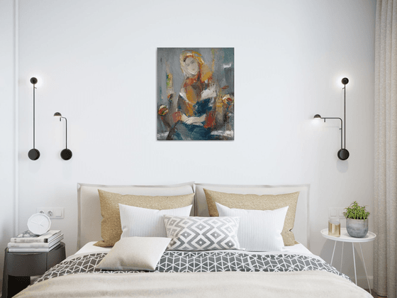 Bride 60x50cm ,oil/canvas, abstract portrait