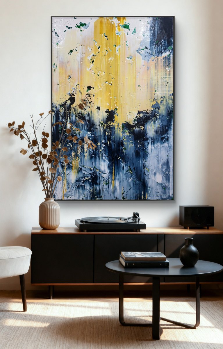 Abstract Acrylic Painting By Alex Senchenko, 39 X 59, Abstract 2570, Original Artwork