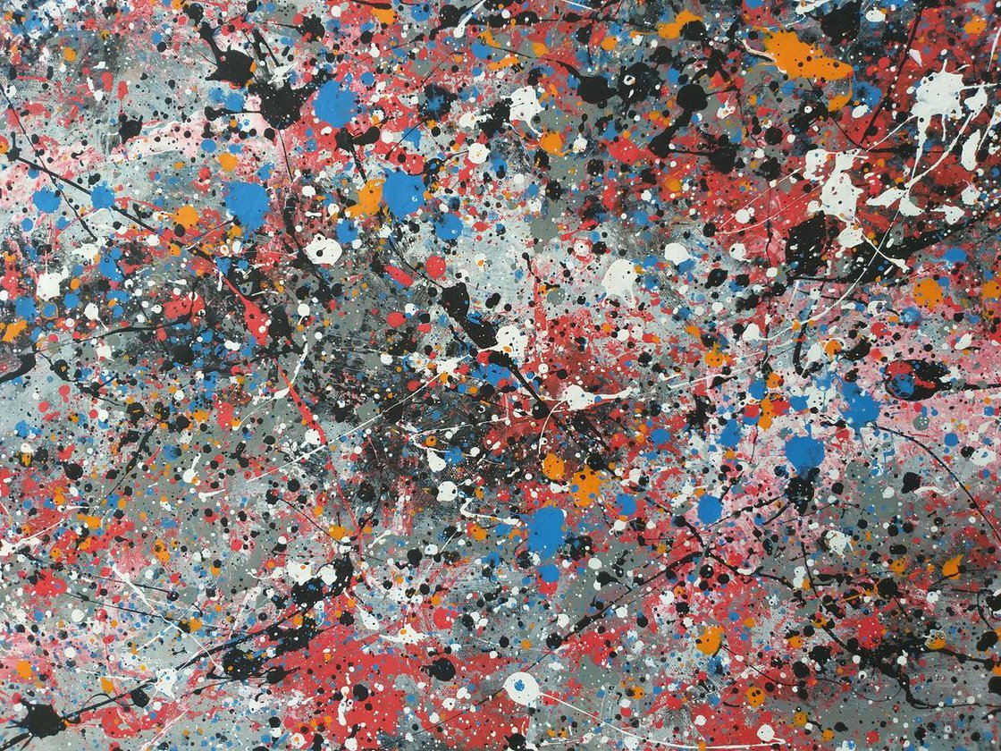 Modern Jackson Pollock style acrylic on canvas by M.Y. Acrylic painting ...