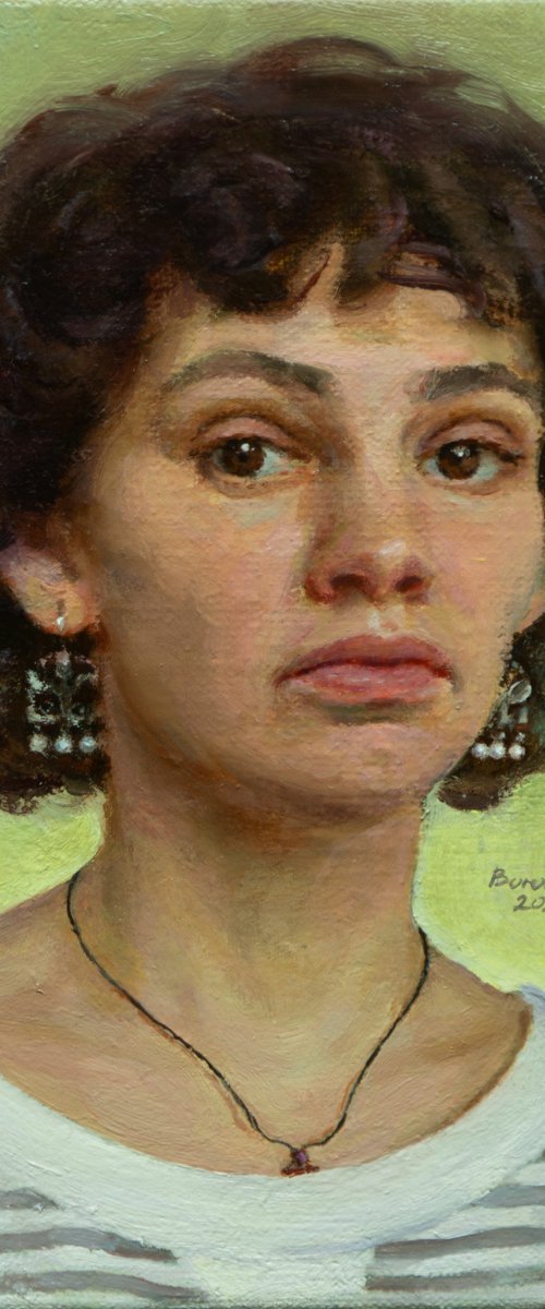 Self-Portrait in Fayum Style by Anastasia Borodina