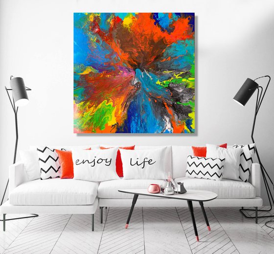 More Than a Feeling - LARGE, VIBRANT, COLOURED ABSTRACT ART – EXPRESSIONS OF ENERGY AND LIGHT. READY TO HANG!