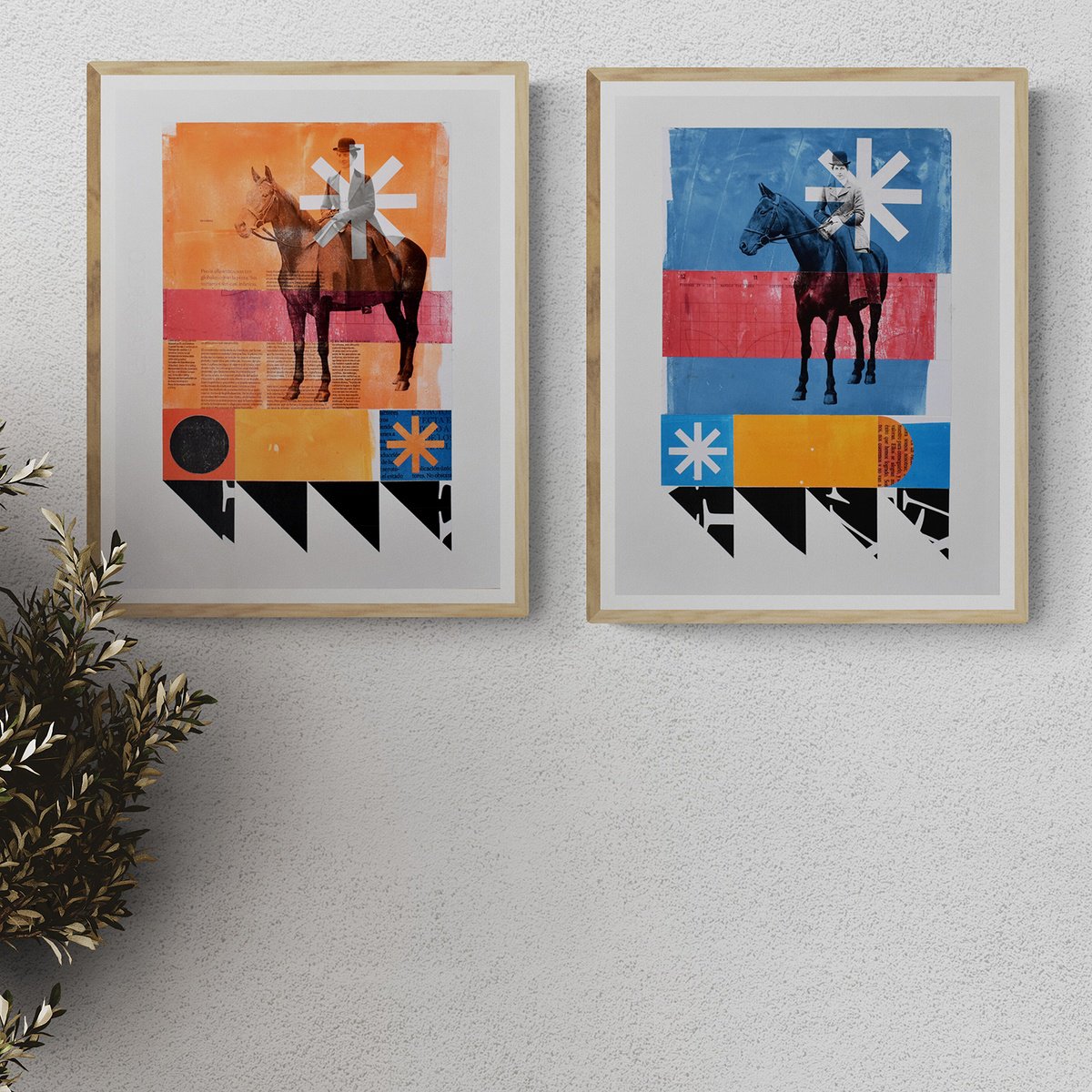 Portrait Collage By Manel Villalonga, 11 X 14", 297_Horses, Original Artwork