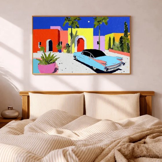 Moonlit Colorful Street