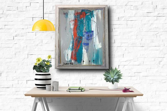 framed abstract painting za009