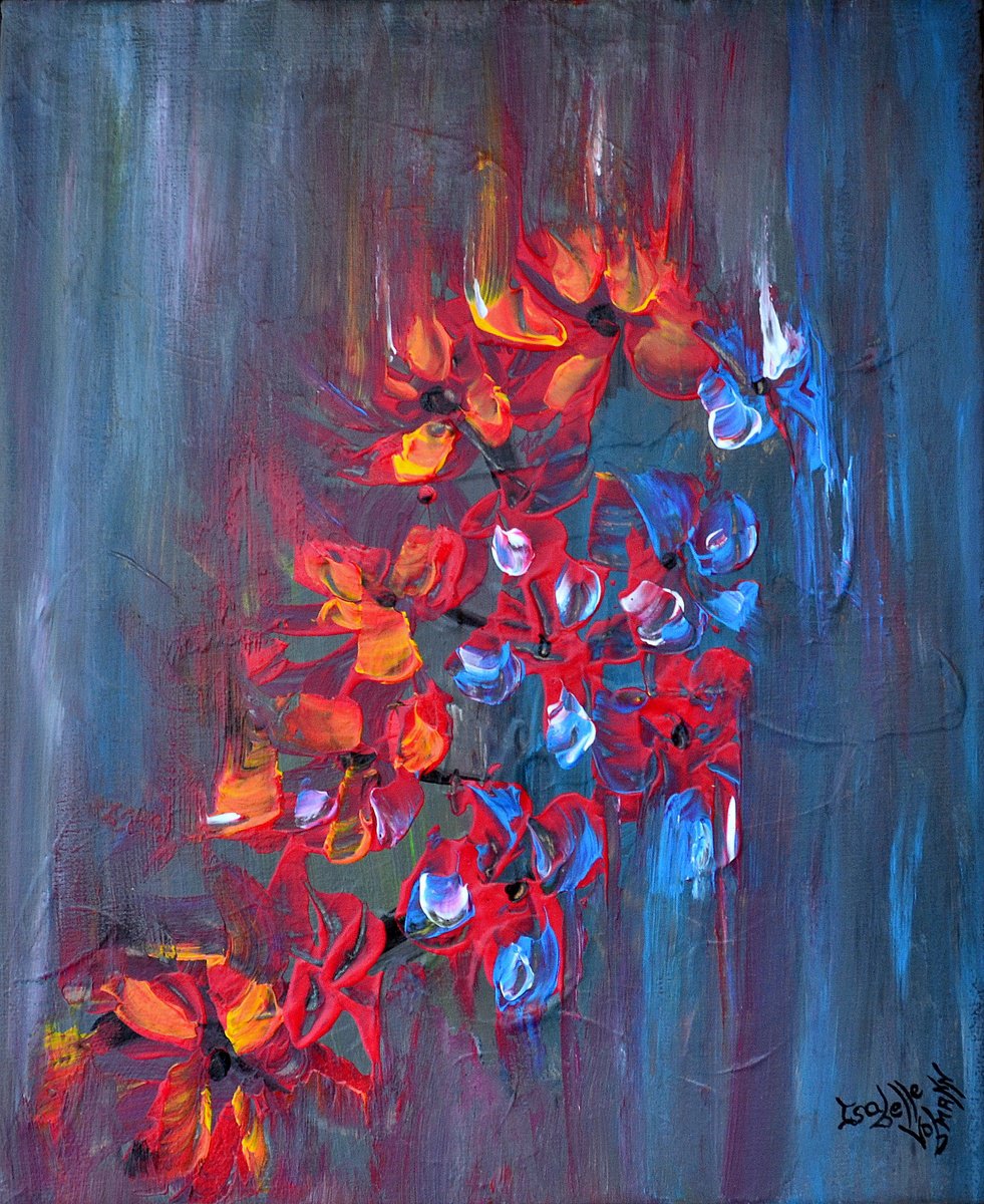 Abstract Flowers By Isabelle Vobmann, 9 X 12, Artwork For Sale On Artfinder
