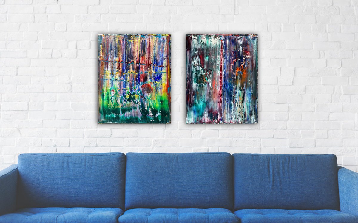 Expressive Abstract Acrylic Painting By Preston M. Smith (Pms), 32 X 20", "Follow What I Say Not What I Do", Original Artwork