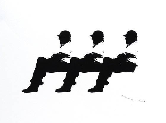 Three men on a bench 2024/01 -  Tehos