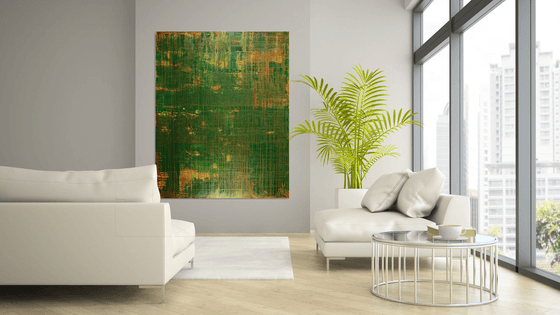 On solid ground (Iridescent spectra) XL abstract painting