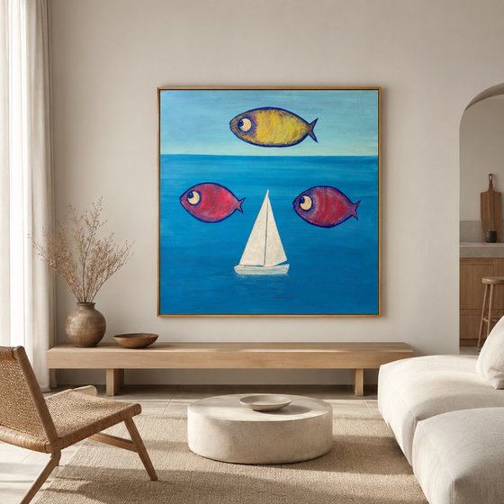 Fish and sailboat