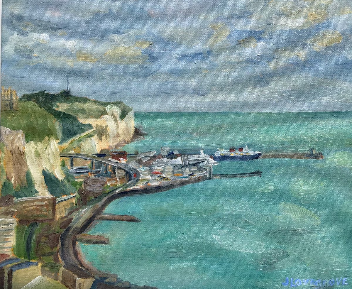 Dover Eastern Docks An original plein air painting by Julian Lovegrove Art